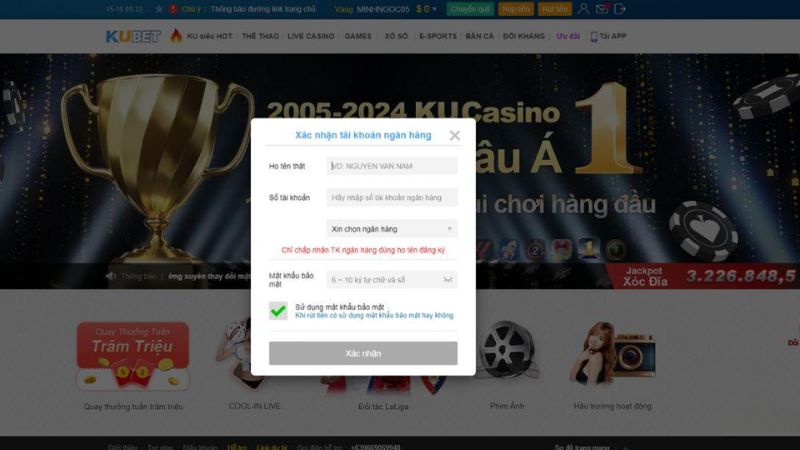 Cách thêm ngân hàng vào tài khoản kubet đơn giản, dễ hiểu